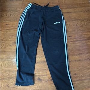 Adidas Black Sweatpants with Iconic Three-Stripe Design